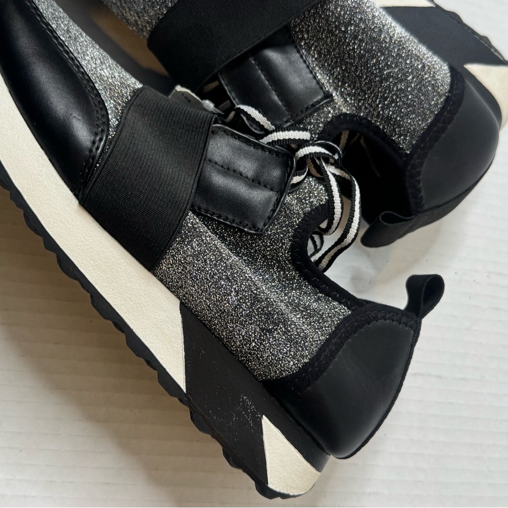 Brash Black and Silver Glitter Sneakers - Picture 9 of 15
